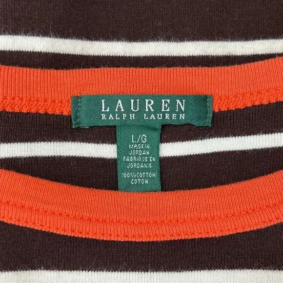 Lauren Ralph Lauren Cotton Striped Sheath Shirt Dress Size L - Picture 13 of 13